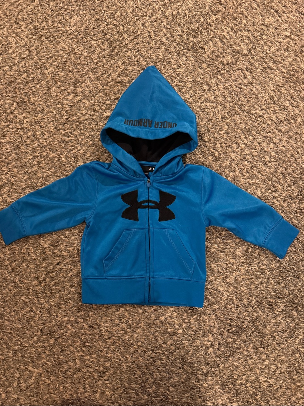 Under Armour Baby Boy Hoodie 12M Blue Black Full Zip